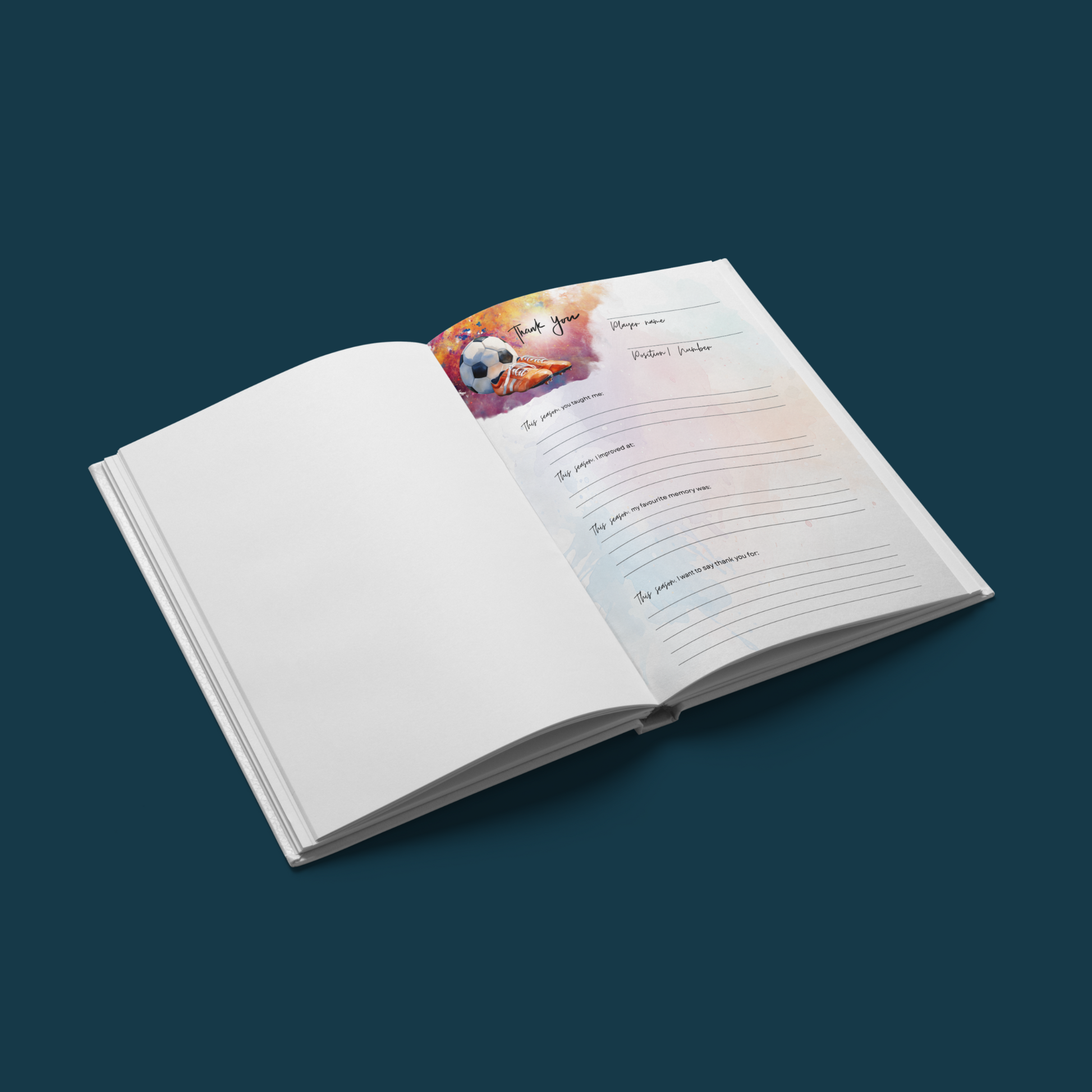 Personalized soccer coach thank-you gift book for teams to give their coach at the end of the year .