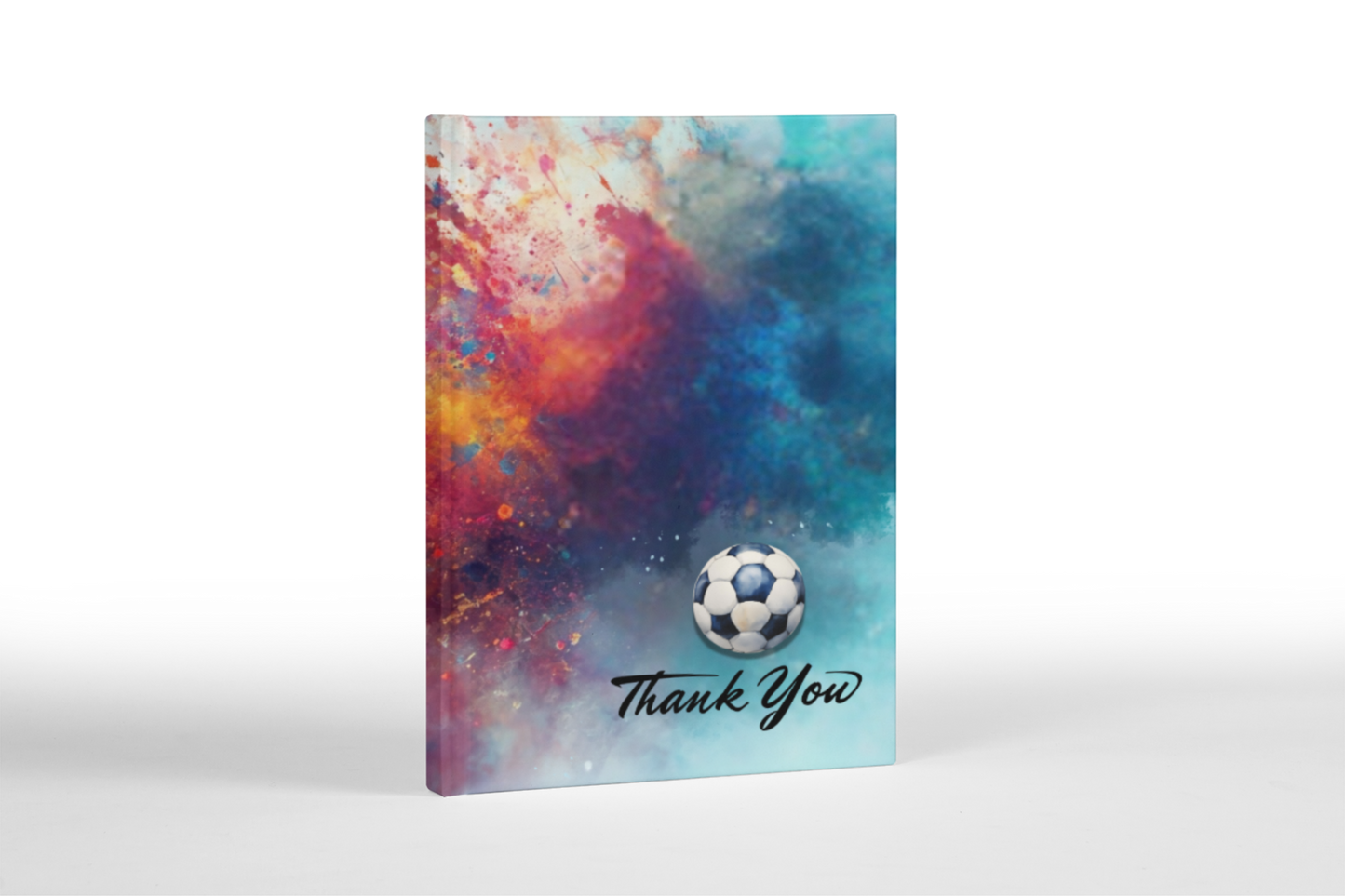 Personalized soccer coach thank-you gift book with custom cover and team messages.
